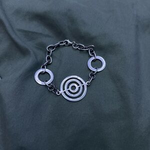 Silver Geometric Spiral Bracelet Minimalist Design